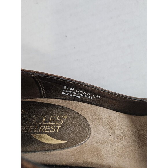 Aerosoles Brown Peep Toe Pumps Heels Shoes Women's 6.5 Heelrest - Picture 5 of 7